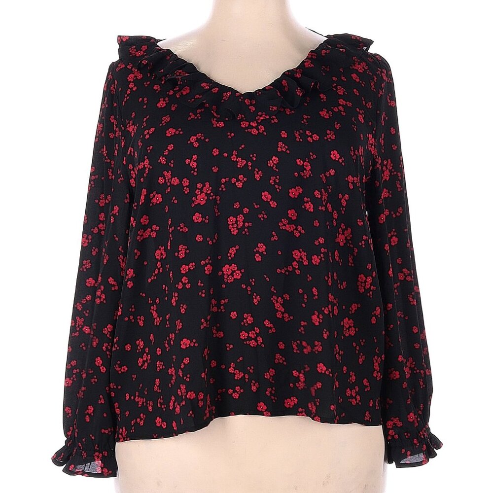 J Crew Floral Ruffle Blouse 2X